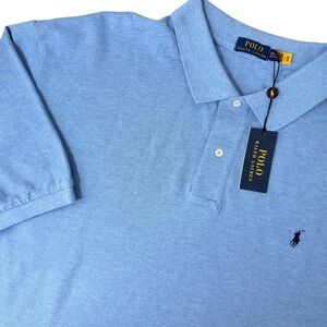Polo Ralph Lauren Classic Fit Collared Polo Shirt (4XLT) NEW Cotton Blue Preppy